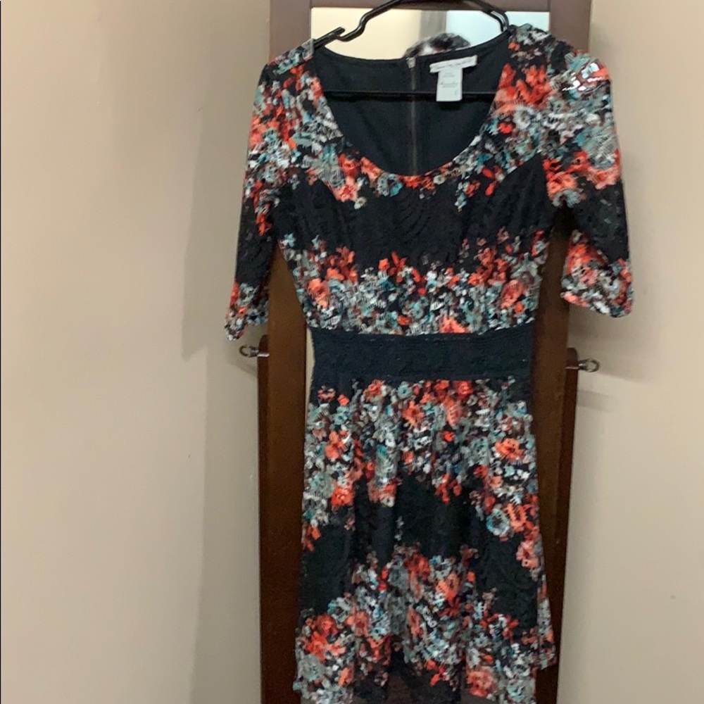 Lace multicolored mini dress